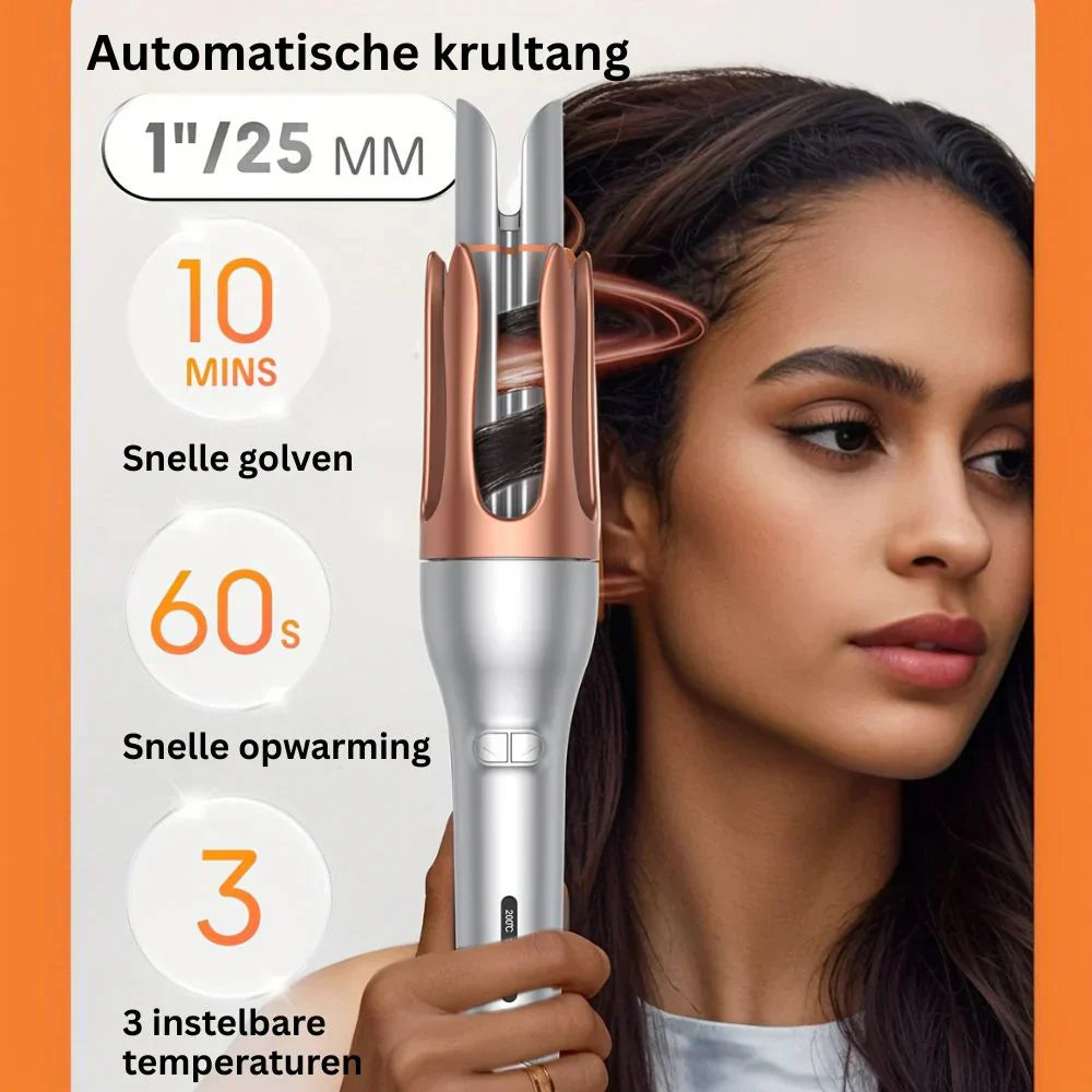 Automatische Krultang met Roterende Staaf – Anti-Klit & Veilige Styling