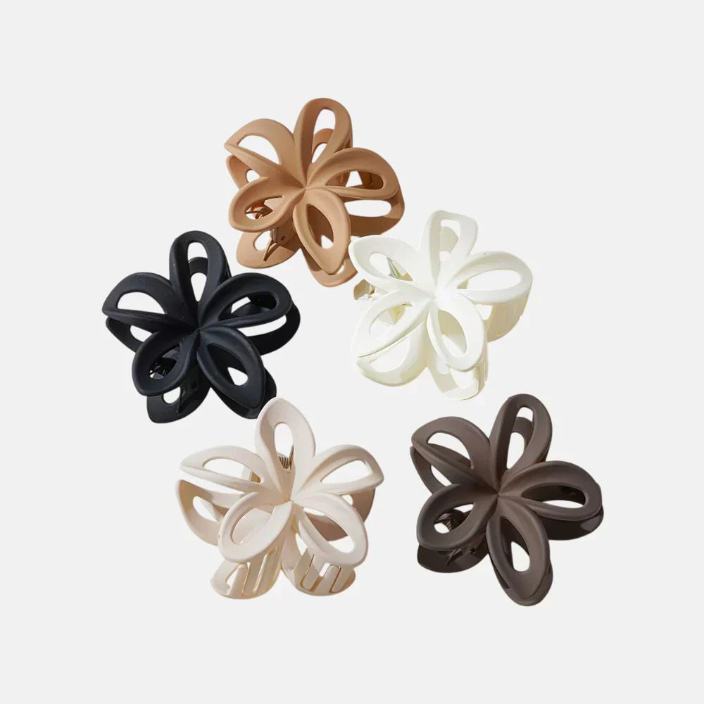 Set van 5 Frosted Bloem Haarclips – Elegante Haaraccessoires