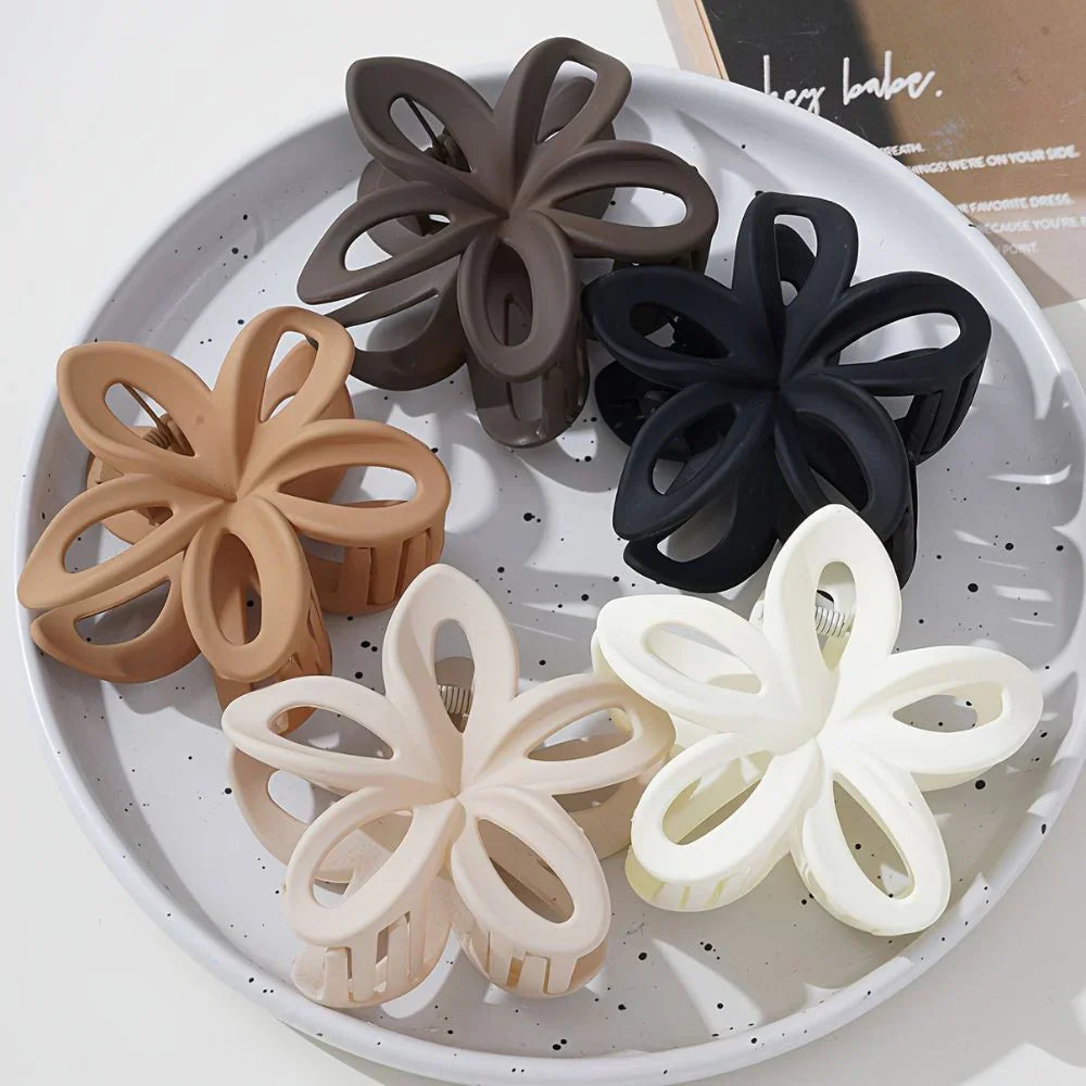 Set van 5 Frosted Bloem Haarclips – Elegante Haaraccessoires