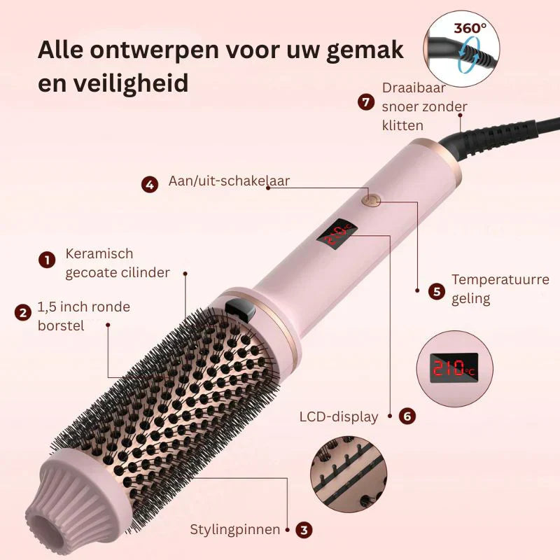 SilkySmooth Volumegevende Heteluchtborstel – 4-in-1 Styling Tool