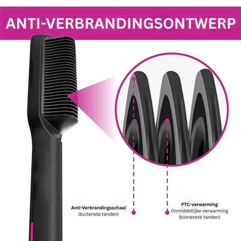 Straightener Kam met Anti-Burn Functie